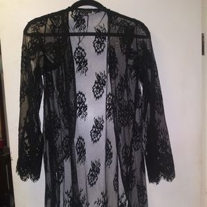 Black Lace long shawl